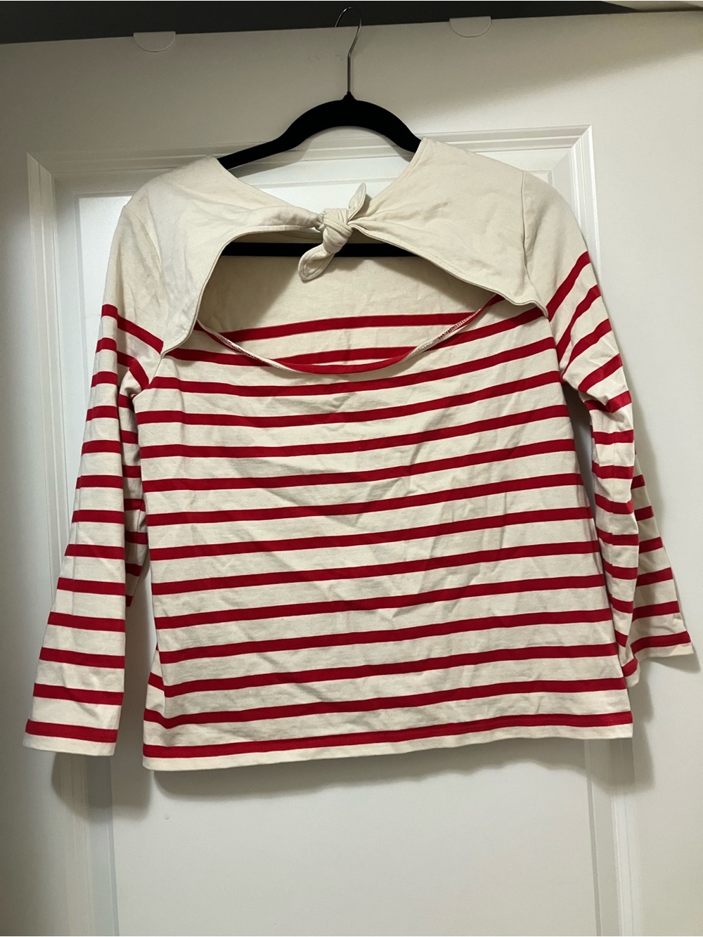 Sezane Red & Cream Breton Stripe Tee - Picture 2 of 6